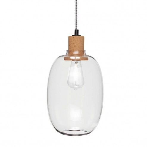 Hübsch langwerpige glazen hanglamp, ø21cm