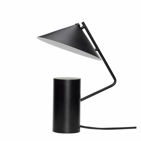Hübsch Interior bureaulamp 'Sen' van zwart metaal, Ø20cm 