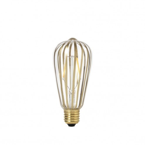 Broste LED lamp Stripe van messing gestreept glas, ø6,4cm