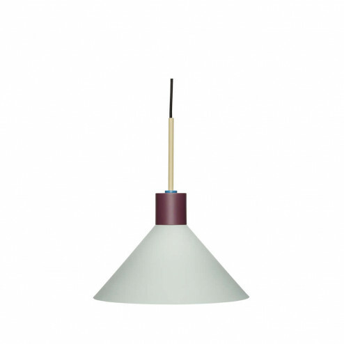Hübsch Interior metalen hanglamp 'Crayon', Ø35cm, wit/bordeauxrood