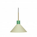 Hübsch Interior metalen hanglamp 'Crayon', Ø35cm, wit/groen
